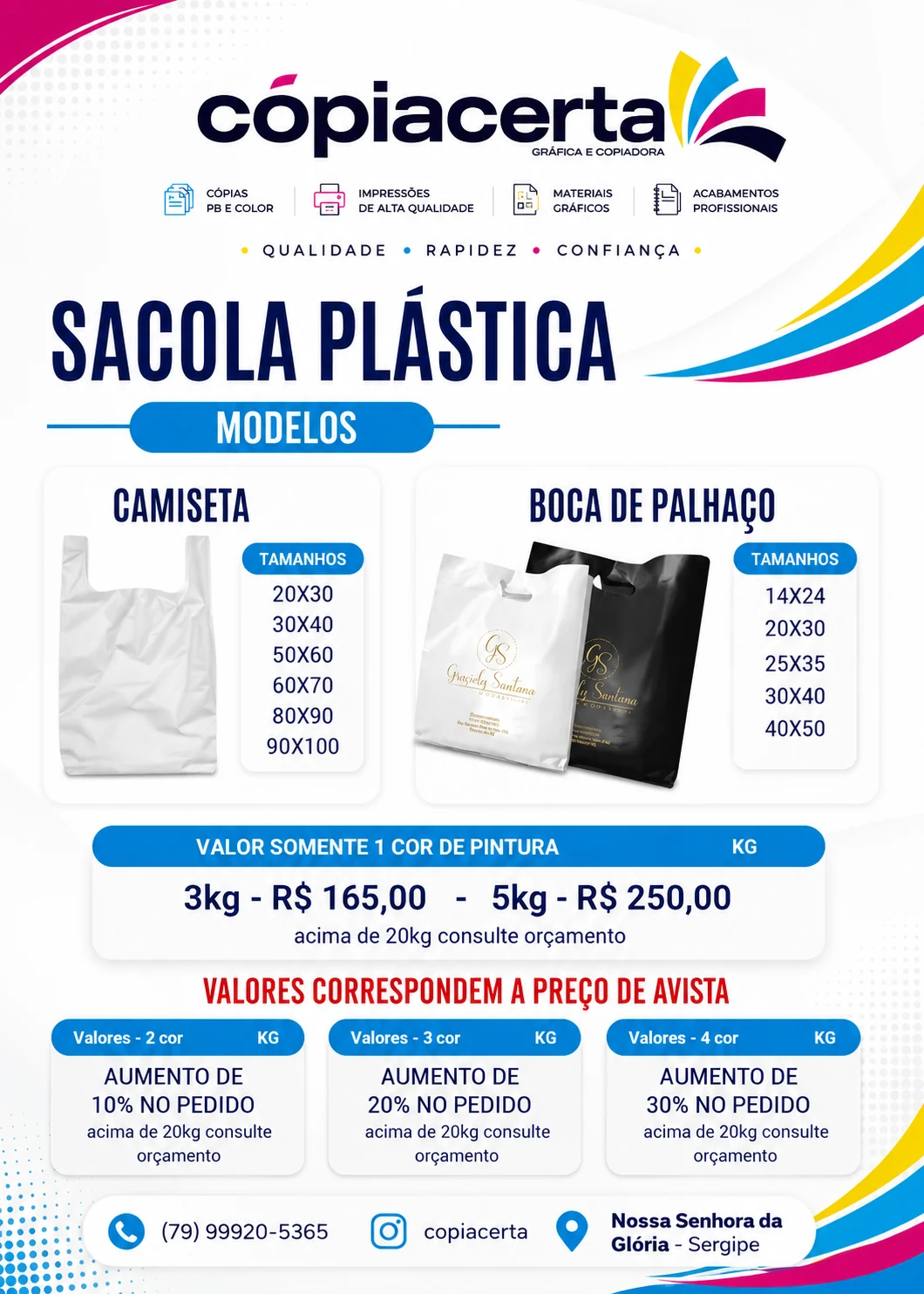 Sacola plástica personalizada