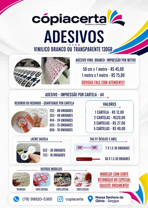 Adesivo vinílico branco ou transparente 130 g