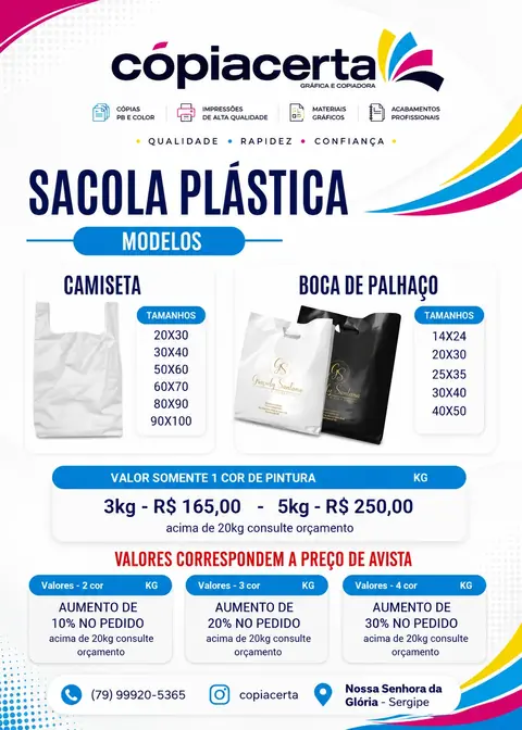 Sacola plástica personalizada